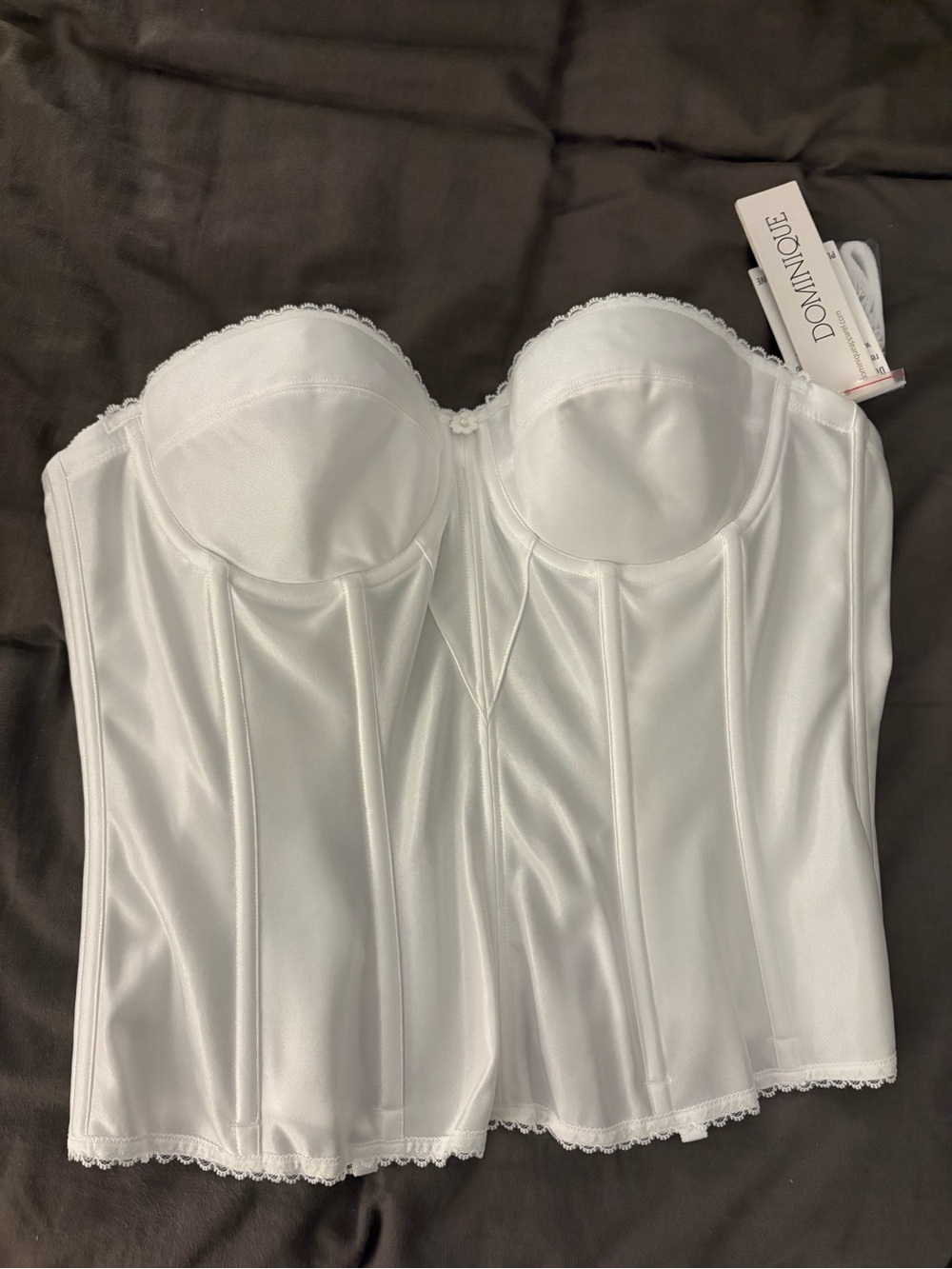 Dominique White Strapless Longline Bustier Corset